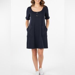 Nine West Black Mini Dress with Button Accents